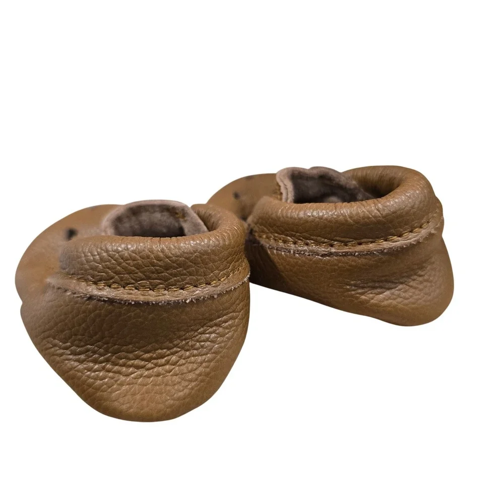 BirdRock Baby Mary Jane Moccasins Kids Size 2 Brown Leather Heart Cutout